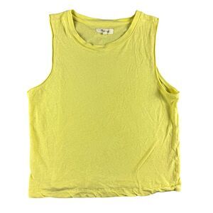 Madewell Tank Top Women's Extra Extra Small Yellow Sleeveless Preppy Round Neck